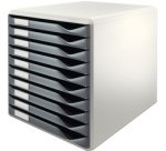 Form organizer module, 10 drawers, gray/red