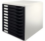 Form organizer module, 10 drawers, gray/red
