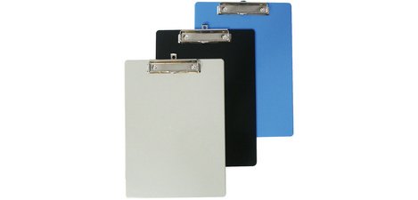 Plastic clipboard, A4, with clip