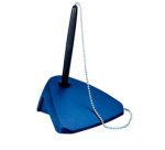 Porte-stylo, avec une chainette, bleu