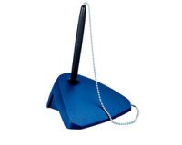Porte-stylo, avec une chainette, bleu