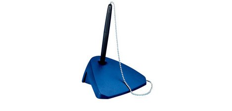 Pen holder, with a chain, blue