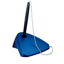 Balpenhouder met ketting blauw