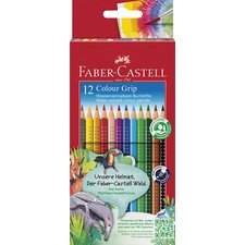 FABER-CASTELL Crayons de couleur Colour GRIP, étui de 12