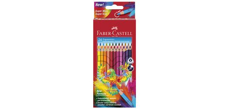 FABER-CASTELL Crayons de couleur triangulaires, étui de 24