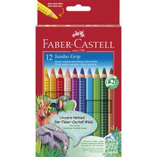 FABER-CASTELL Crayons de couleur JUMBO GRIP, étui de 12