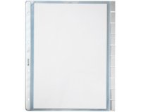 Pochettes intercalaires, en blanc, A4, PP,10 touches