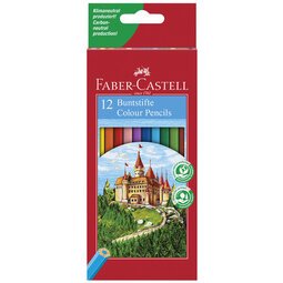 FABER-CASTELL Crayons de couleur hexagonaux CASTLE, étui en