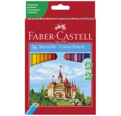 Kleurpotloden FABER-CASTELL CASTL, hexagonaal, doos met 60 potloden