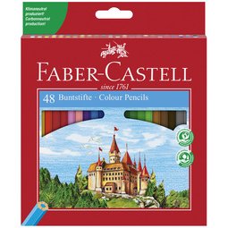 FABER-CASTELL Crayons de couleur CASTLE, étui de 48