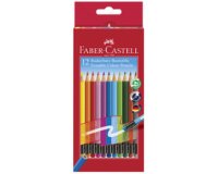 FABER-CASTELL Crayon de couleur gommable, étui carton de 12