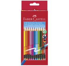 Kleurpotlood FABER-CASTELL uitwisbaar - etui van 12 stuks