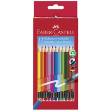 FABER-CASTELL Crayon de couleur gommable, étui carton de 12