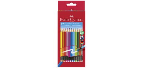 FABER-CASTELL Crayon de couleur gommable, étui carton de 12