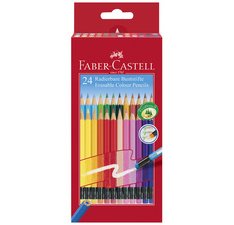 Kleurpotlood FABER-CASTELL uitwisbaar - kartonnen etui van 24 stuks
