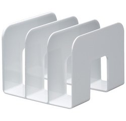 Porte-revues TREND, plastique,3 compartiments, blanc