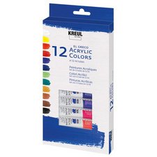 Peinture acrylique el Greco, 12 ml, set de 12