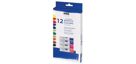 Peinture acrylique el Greco, 12 ml, set de 12