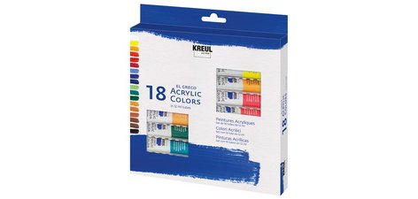 Peinture acrylique el greco, 12ml, set de 18