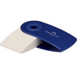 FABER-CASTELL Gomme en plastique 'SLEEVE MINI', rouge / bleu