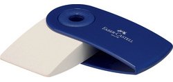 FABER-CASTELL Plastic Eraser 'SLEEVE MINI', Red / Blue