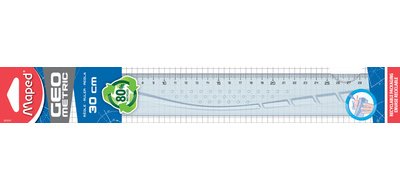 Règle plate Geometric, 300 mm, en plastique