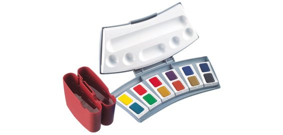 Boîte de couleurs aquarelles d'études 725 D/24,