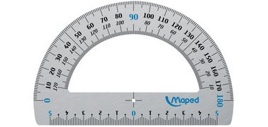 Rapporteur 180 degrés, en aluminium, 120 mm