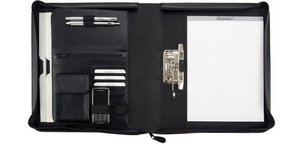 Serviette classeur 'BERGAMO', A4, similicuir, noir