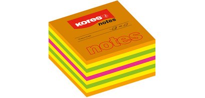 Bloc-note cube, 50 x 50 mm, couleurs fluo, 4 couleurs