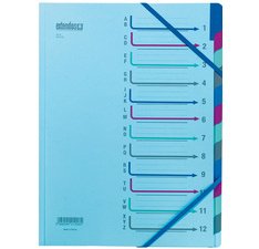 Trieur à élastique série 43, 12 compartiments, bleu