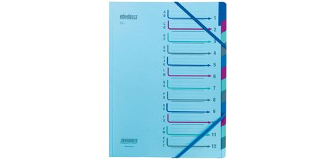 Elastic sorter series 43, 12 compartments, blue
