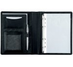 Serviette classeur 'BENACO', A5, cuir nappa, noir
