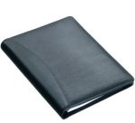 Serviette classeur 'BENACO', A5, cuir nappa, noir