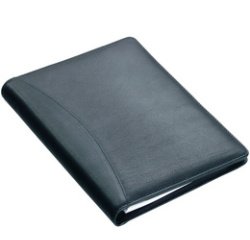 Serviette classeur 'BENACO', A5, cuir nappa, noir