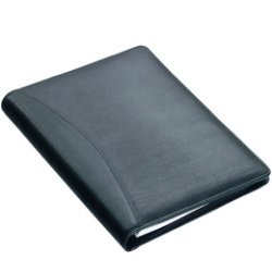 Serviette classeur 'BENACO', A5, cuir nappa, noir