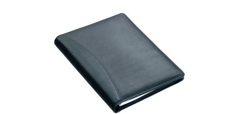Serviette classeur 'BENACO', A5, cuir nappa, noir