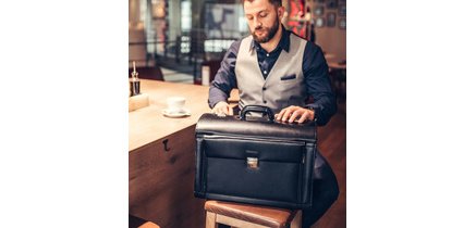 Valise pour pilotes 'VERONA', cuir, noir