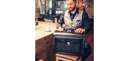 Valise pour pilotes 'VERONA', cuir, noir