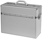 Valise pour pilotes 'ALPHA', aluminium, argent