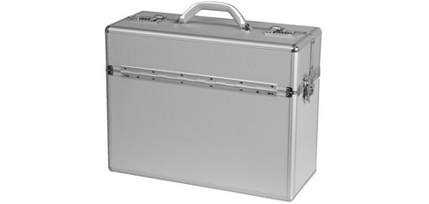 Valise pour pilotes 'ALPHA', aluminium, argent