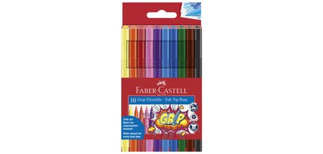 FABER-CASTELL Stylo feutre GRIP COLOUR MARKER, étui de 10