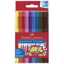 FABER-CASTELL Stylo feutre GRIP COLOUR MARKER, étui de 10