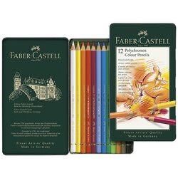 FABER-CASTELL Crayons de couleur POLYCHROMOS, étui en métal