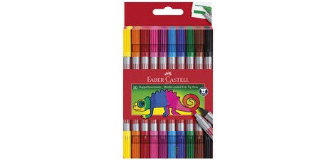 FABER-CASTELL Feutre double pointe, étui de 10