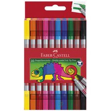 FABER-CASTELL Feutre double pointe, étui de 10