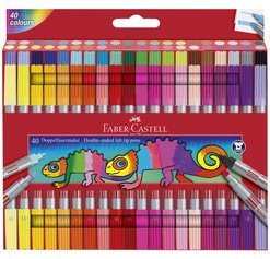 FABER-CASTELL Feutre double pointe, étui de 40