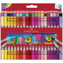 FABER-CASTELL Feutre double pointe, étui de 40