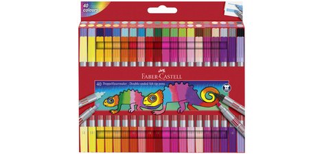 FABER-CASTELL Feutre double pointe, étui de 40