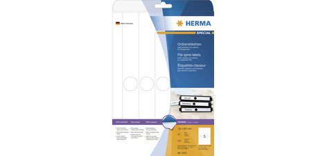 Etiquette dos de classeur SPECIAL, 34 x 297 mm, blanc